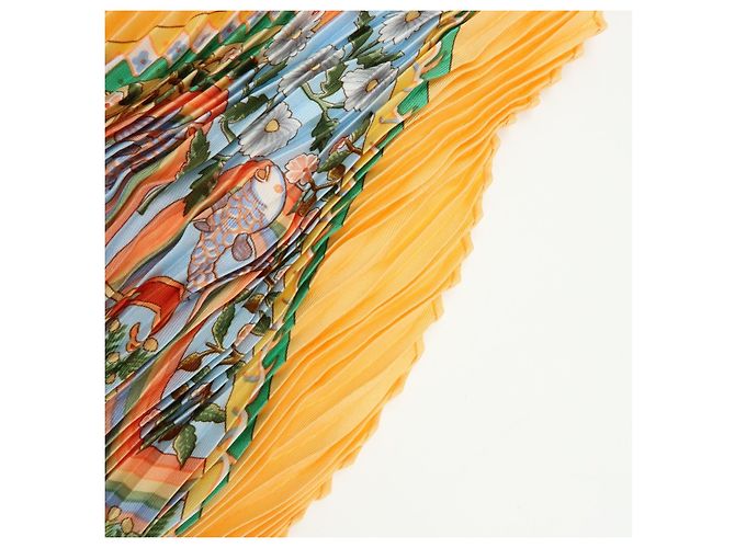 Hermès HERMES Foulard in Seta 100% Plissé AXIS MUNDI Orange - vista 8