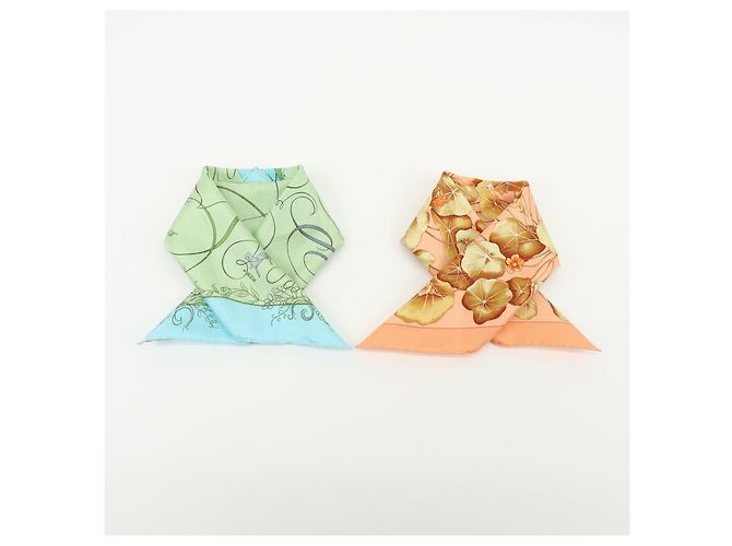 Hermès HERMES Carre 45 Set aus 2 Seidentücher 100% Seide Les Capucines EFFLUVES - Ansicht 23