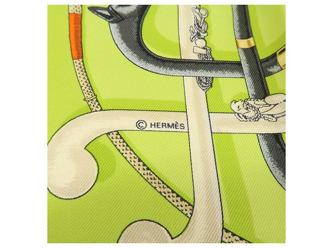Hermès HERMES Carre 45 Set aus 2 Seidentücher 100% Seide Hellrosa Hellgrün Braun - Ansicht 21