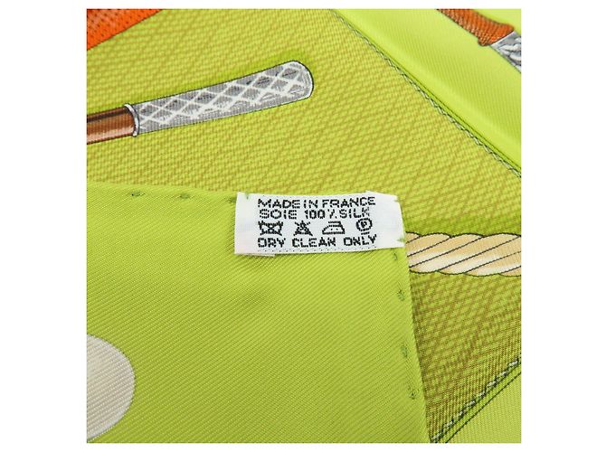 Hermès HERMES Carre 45 Set aus 2 Seidentücher 100% Seide Hellrosa Hellgrün Braun - Ansicht 22