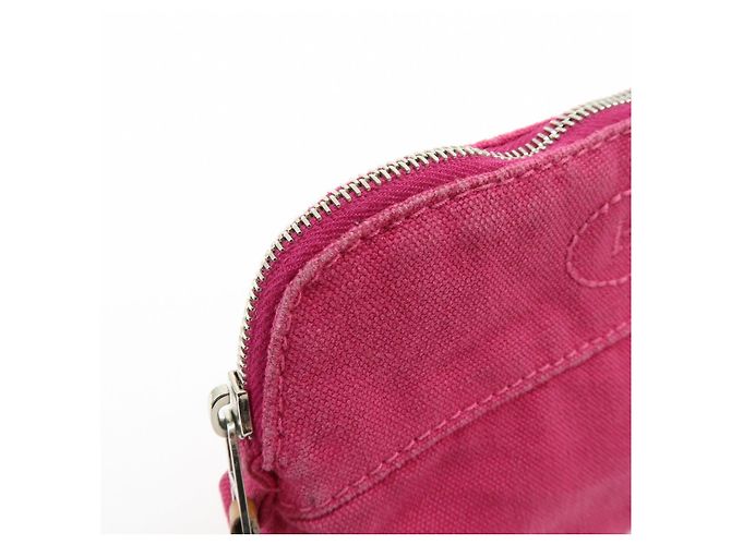 Hermès HERMES Bolide Pouch Mini Mini 16 Canvas Leather Cosmetic Pouch Pink - vista 10