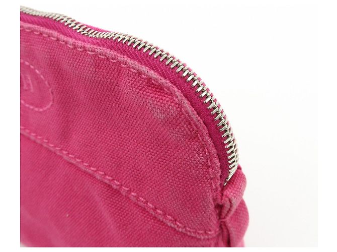 Hermès HERMES Bolide Pouch Mini Mini 16 Canvas Leather Cosmetic Pouch Pink - vista 11