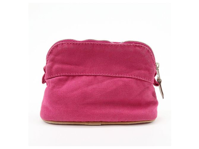 Hermès HERMES Bolide Pouch Mini Mini 16 Canvas Leather Cosmetic Pouch Pink - vista 2