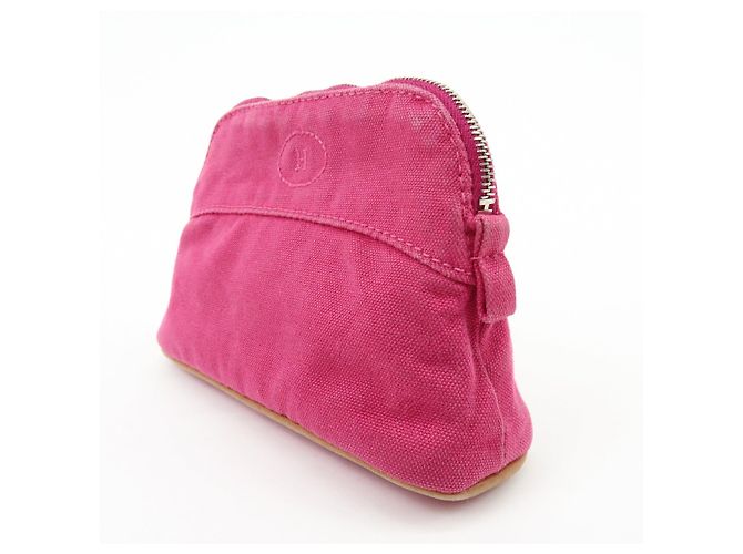 Hermès HERMES Bolide Pouch Mini Mini 16 Canvas Leather Cosmetic Pouch Pink - vista 3