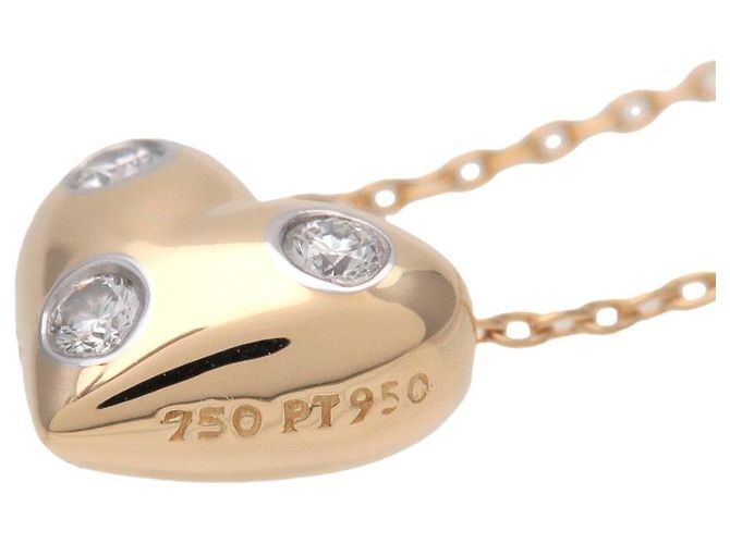 Collana Tiffany & Co Dots Heart 3P Diamanti K18 750YG PT950 - vista 4