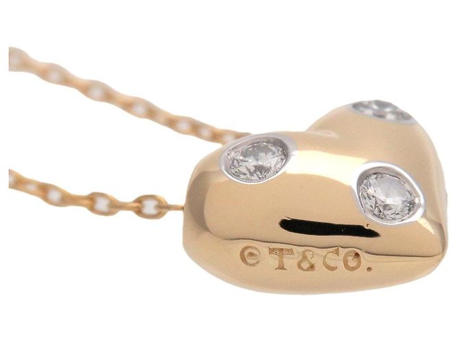Collana Tiffany & Co Dots Heart 3P Diamanti K18 750YG PT950 - vista 5