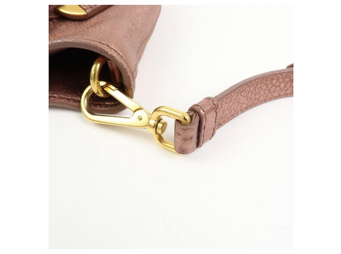 Borsa a mano e spalla 2Way PRADA in pelle Vitello Daino Rosa Metallizzato BN1713 - vista 10