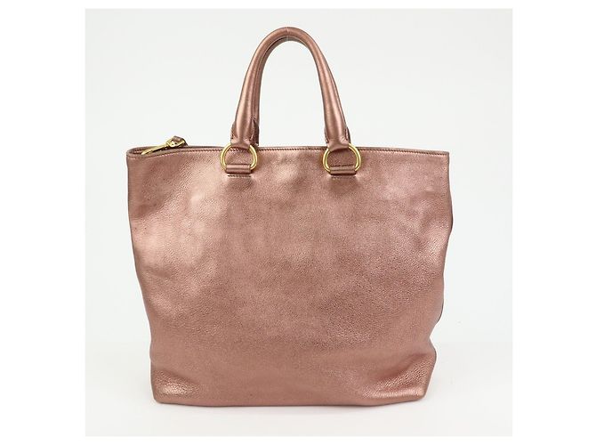 Borsa a mano e spalla 2Way PRADA in pelle Vitello Daino Rosa Metallizzato BN1713 - vista 2