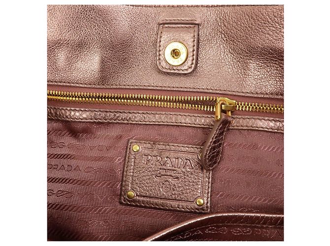 Borsa a mano e spalla 2Way PRADA in pelle Vitello Daino Rosa Metallizzato BN1713 - vista 23