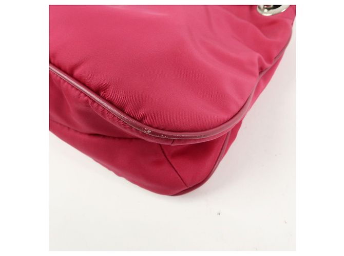 Borsa a spalla e borsa a mano PRADA Logo in nylon e pelle Rosa - vista 11