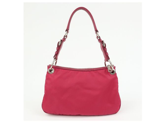 Borsa a spalla e borsa a mano PRADA Logo in nylon e pelle Rosa - vista 2