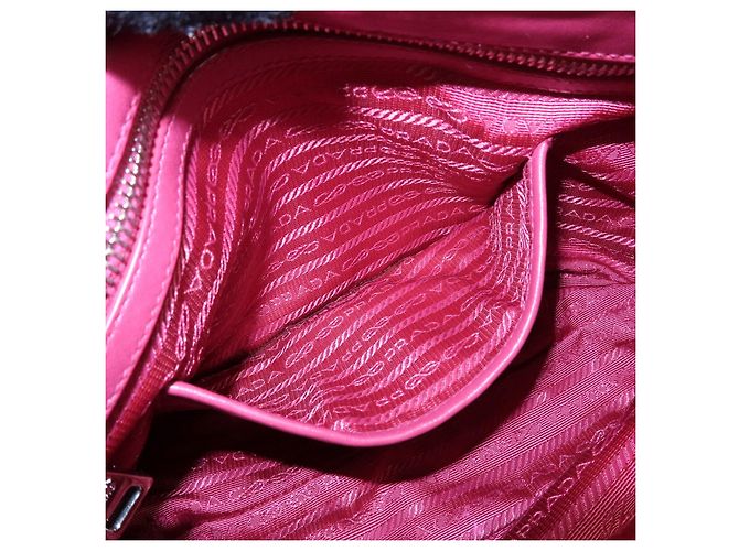Borsa a spalla e borsa a mano PRADA Logo in nylon e pelle Rosa - vista 22