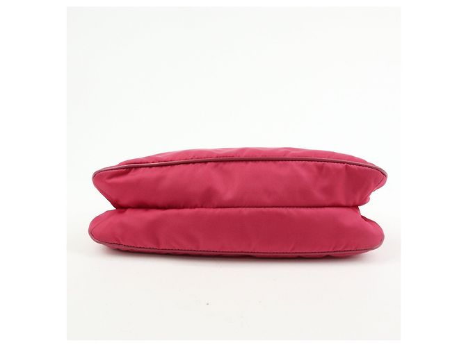 Borsa a spalla e borsa a mano PRADA Logo in nylon e pelle Rosa - vista 5