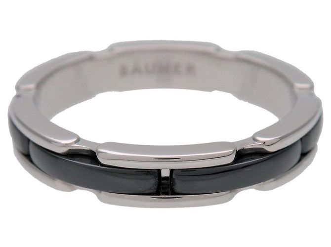 CHANEL Ultra Small Ring K18 750WG Schwarze Keramik #60 US9 J3092 - Ansicht 2