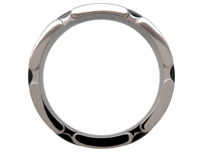 CHANEL Ultra Small Ring K18 750WG Schwarze Keramik #60 US9 J3092 - Ansicht 3