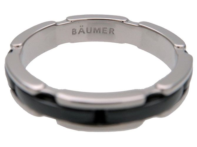 CHANEL Ultra Small Ring K18 750WG Schwarze Keramik #60 US9 J3092 - Ansicht 5