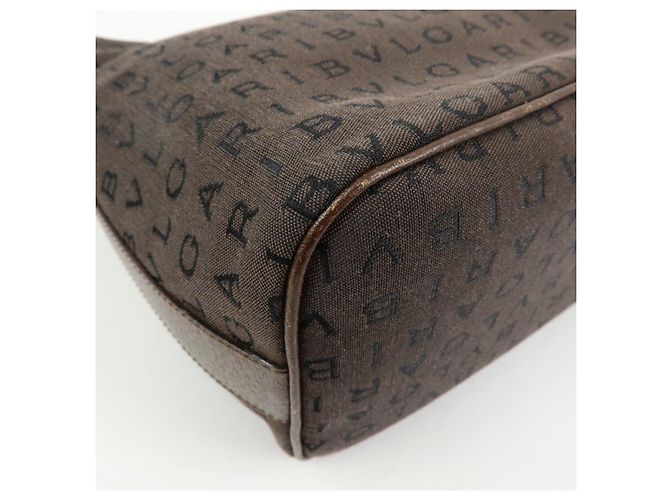 Bulgari Borsa a tracolla e borsa a mano BVLGARI Logomania Canvas Leather Brown - vista 13
