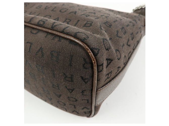 Bulgari Borsa a tracolla e borsa a mano BVLGARI Logomania Canvas Leather Brown - vista 14