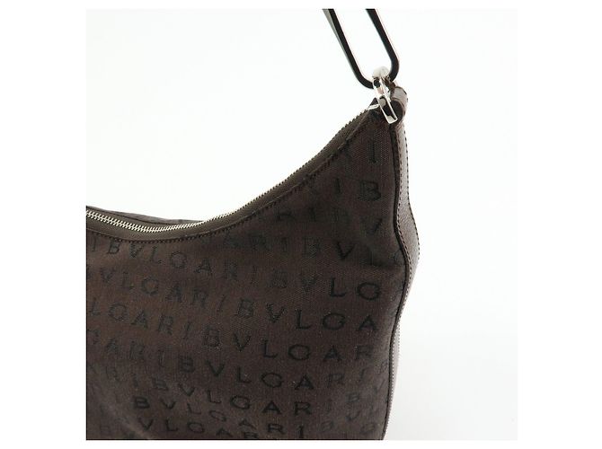 Bulgari Borsa a tracolla e borsa a mano BVLGARI Logomania Canvas Leather Brown - vista 15