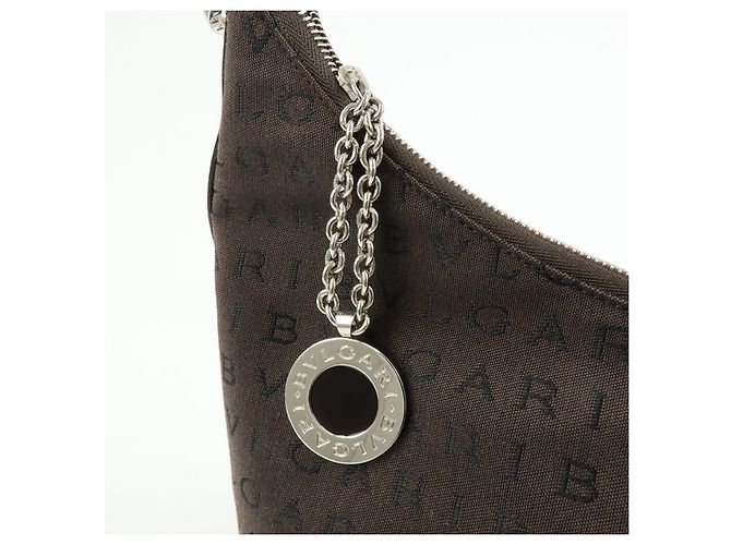 Bulgari Borsa a tracolla e borsa a mano BVLGARI Logomania Canvas Leather Brown - vista 16