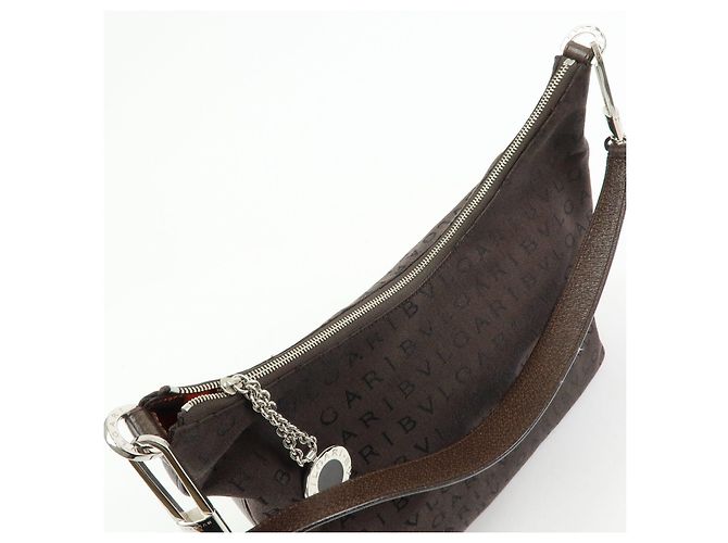 Bulgari Borsa a tracolla e borsa a mano BVLGARI Logomania Canvas Leather Brown - vista 18