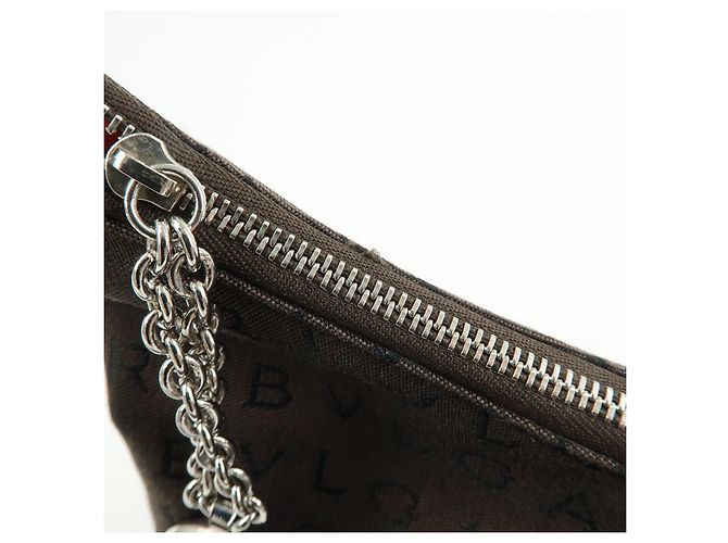 Bulgari Borsa a tracolla e borsa a mano BVLGARI Logomania Canvas Leather Brown - vista 19