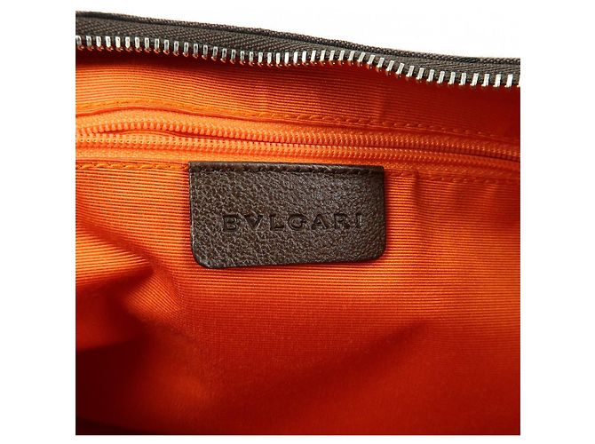 Bulgari Borsa a tracolla e borsa a mano BVLGARI Logomania Canvas Leather Brown - vista 24