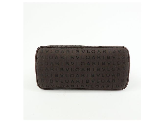 Bulgari Borsa a tracolla e borsa a mano BVLGARI Logomania Canvas Leather Brown - vista 5
