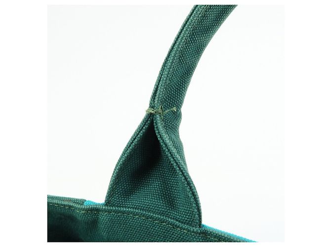 Borsa Tote 2Way PRADA Logo Canapa Triangle Logo Green Blue BN2642 - vista 11