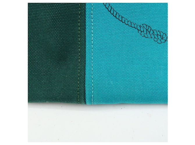 Borsa Tote 2Way PRADA Logo Canapa Triangle Logo Green Blue BN2642 - vista 18