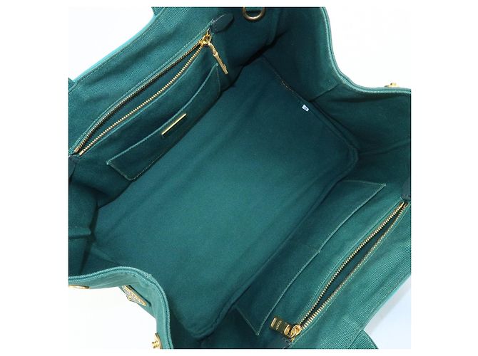 Borsa Tote 2Way PRADA Logo Canapa Triangle Logo Green Blue BN2642 - vista 22