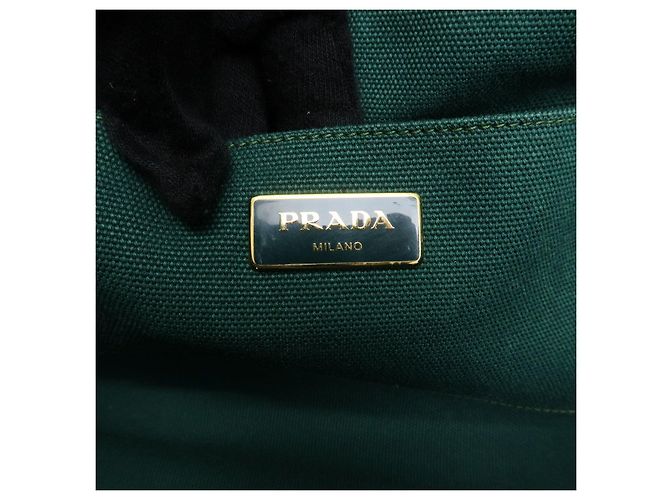 Borsa Tote 2Way PRADA Logo Canapa Triangle Logo Green Blue BN2642 - vista 24