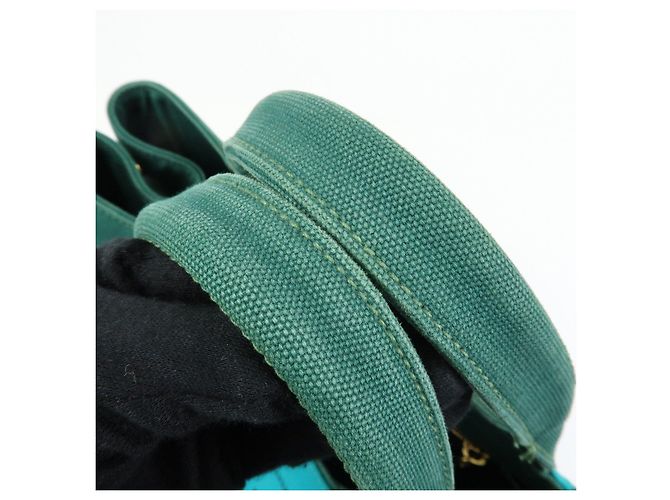 Borsa Tote 2Way PRADA Logo Canapa Triangle Logo Green Blue BN2642 - vista 8