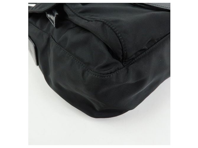 Borsa a tracolla e a spalla PRADA in nylon e pelle con logo triangolare Nero - vista 10