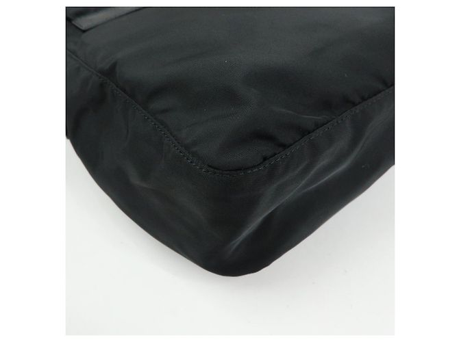 Borsa a tracolla e a spalla PRADA in nylon e pelle con logo triangolare Nero - vista 11