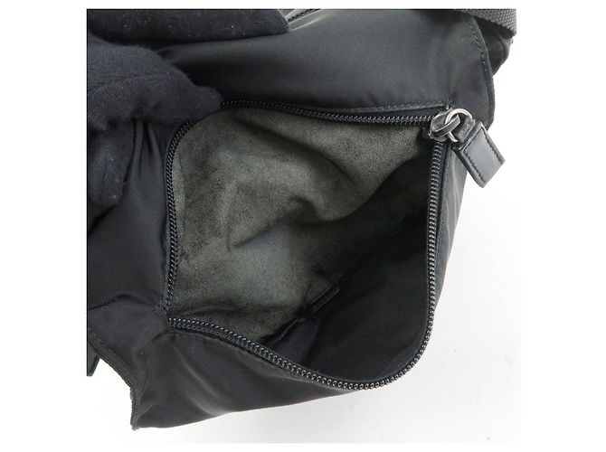 Borsa a tracolla e a spalla PRADA in nylon e pelle con logo triangolare Nero - vista 15