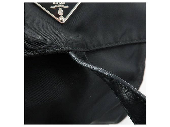 Borsa a tracolla e a spalla PRADA in nylon e pelle con logo triangolare Nero - vista 17