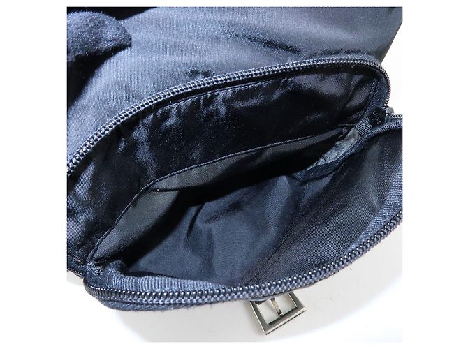 Borsa a tracolla e a spalla PRADA in nylon e pelle con logo triangolare Nero - vista 20