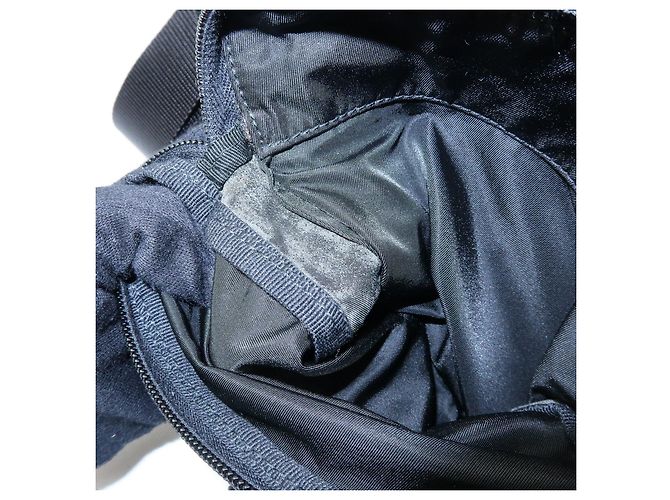 Borsa a tracolla e a spalla PRADA in nylon e pelle con logo triangolare Nero - vista 21
