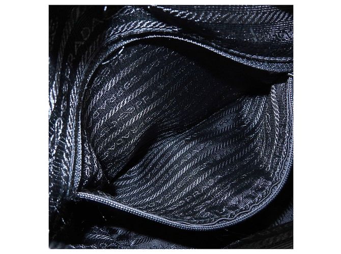 Borsa a tracolla e a spalla PRADA in nylon e pelle con logo triangolare Nero - vista 23