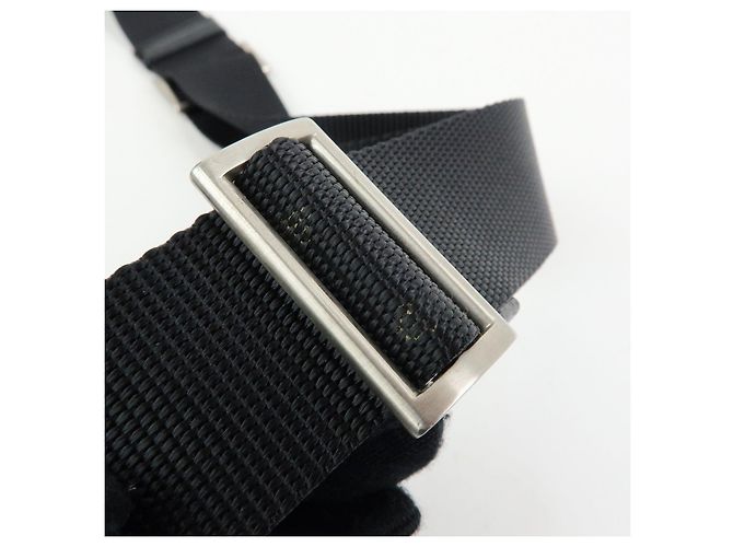 Borsa a tracolla e a spalla PRADA in nylon e pelle con logo triangolare Nero - vista 8