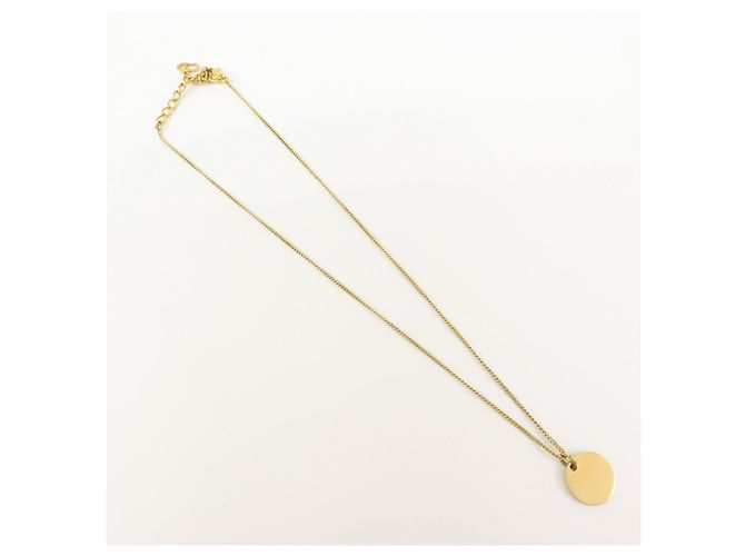 Christian Dior Logo Circle Pendant Metallkette Gold - Ansicht 2
