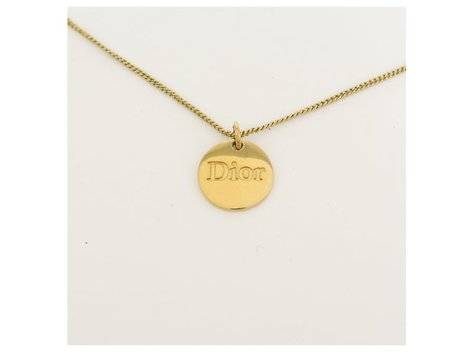 Christian Dior Logo Circle Pendant Metallkette Gold - Ansicht 3