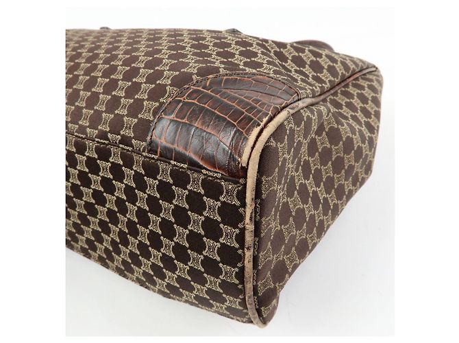 Céline Borsa Tote e borsa a mano CELINE Macadam in tela e pelle embossed Marrone - vista 11