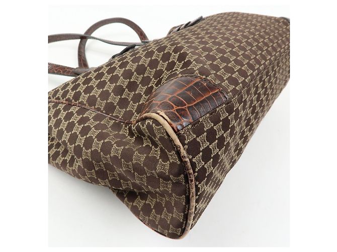 Céline Borsa Tote e borsa a mano CELINE Macadam in tela e pelle embossed Marrone - vista 12