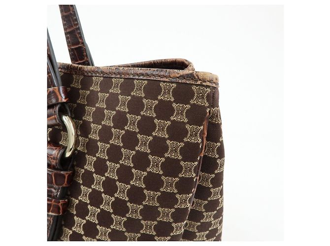 Céline Borsa Tote e borsa a mano CELINE Macadam in tela e pelle embossed Marrone - vista 15