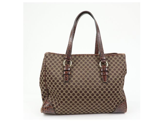 Céline Borsa Tote e borsa a mano CELINE Macadam in tela e pelle embossed Marrone - vista 2