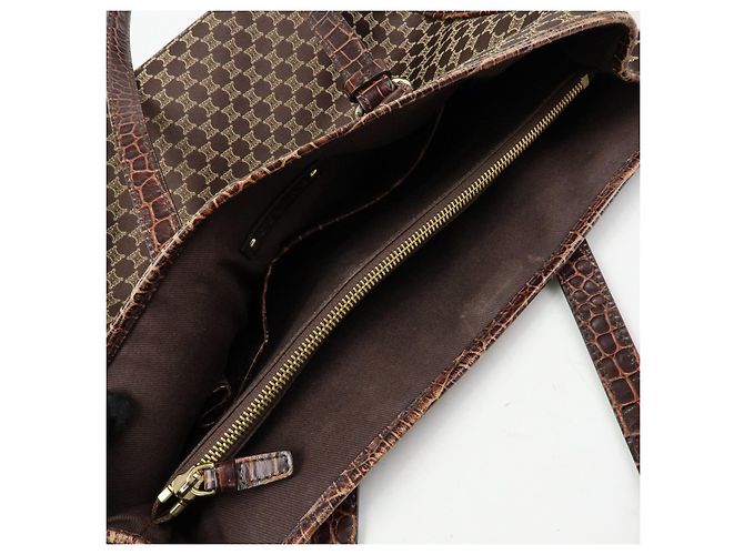 Céline Borsa Tote e borsa a mano CELINE Macadam in tela e pelle embossed Marrone - vista 20