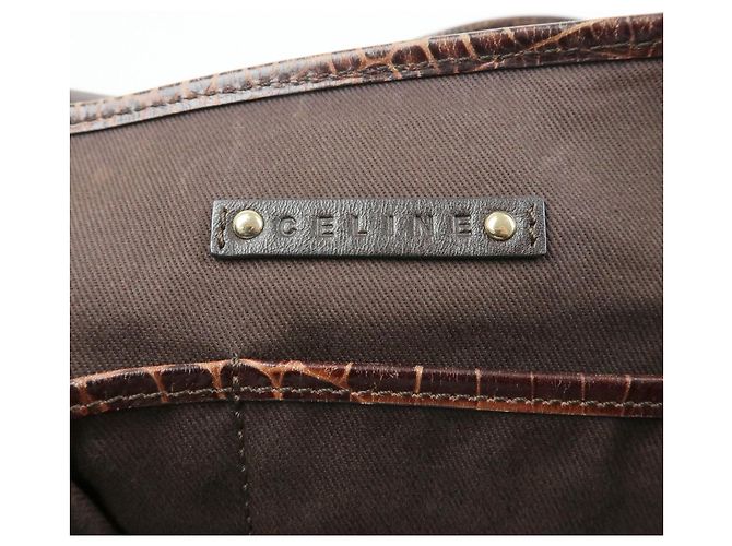 Céline Borsa Tote e borsa a mano CELINE Macadam in tela e pelle embossed Marrone - vista 22
