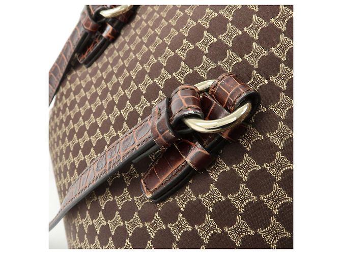 Céline Borsa Tote e borsa a mano CELINE Macadam in tela e pelle embossed Marrone - vista 8